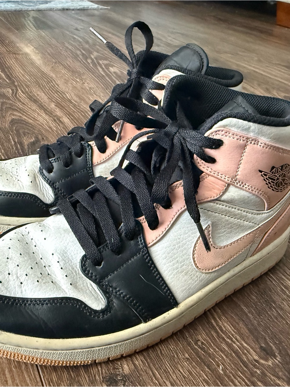 Nike Air Jordan Women's High-Top Sneakers in Pink, Black & White